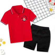 Two-piece Boys in Childrens Summer Set to Boys Boy Return Polo Short Short Sleeve Tide