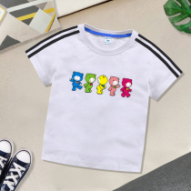 Boy Summer Dressing Handsome Children Dressed Girl Baby Cartoon Pure Cotton Half-sleeved Lifted Gas Children New Blade
