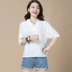 Áo thun cotton cổ chữ V và áo thun ngắn tay nữ mùa hè 2019 áo mới che bụng áo sơ mi rộng rời - Áo sơ mi những kiểu áo sơ mi đẹp dành cho người mập Áo sơ mi