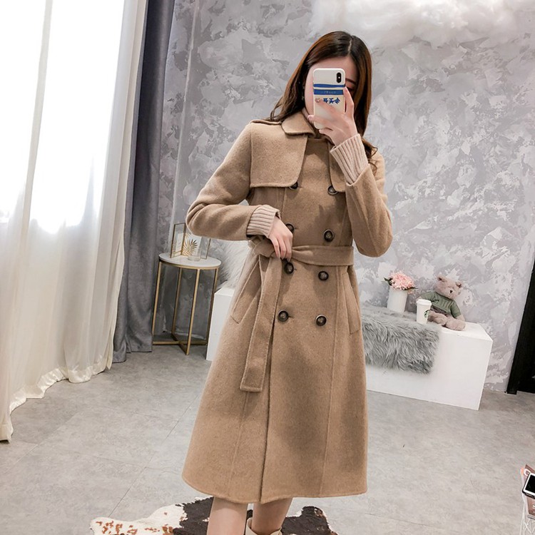 [Phúc lợi] [spot] Áo khoác cashmere hai mặt thủ công cao cấp Áo khoác hai mặt Albaka áo dạ nữ dáng ngắn