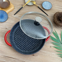  Foreign trade steak pot with lid Frying pan Striped Maifan stone coated non-stick pan Induction cooker Gas stove universal