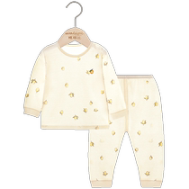 Baby pure cotton underwear set baby girl split pajamas thin summer childrens air-conditioned clothing home long-sleeved boys