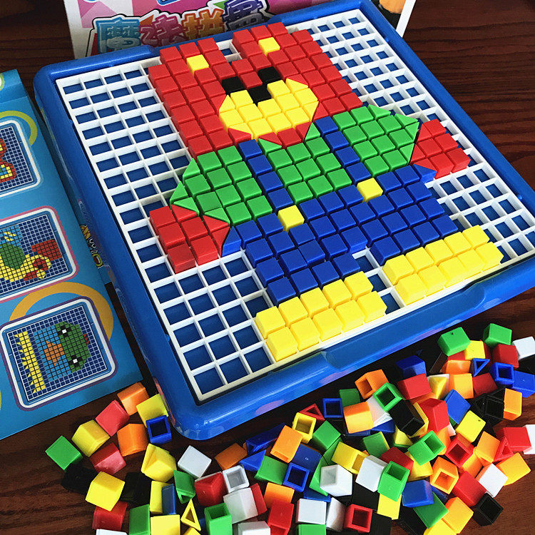 Children's toy parquet building blocks early education Puzzle Mushroom Nails Puzzle 3-4-5-6-year-old girl's baby gift