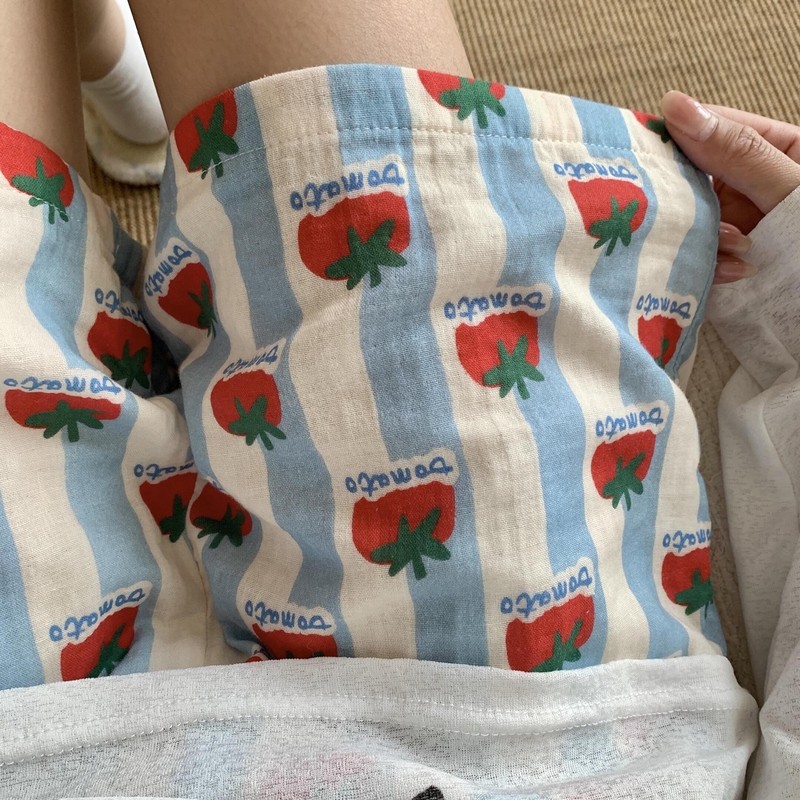 Pure Cotton Double-Layer Gauze Home Pants, Breathable Sleep Pants with Pockets, Women's Cartoon Shorts, Can Be Worn Outside, New A-Grade Cotton Pure Cotton Double-Layer Gauze Home Pants, Breathable Sleep Pants with Pockets, Women's Cartoon Shorts, Can Be Worn Outside, New A-Grade Cotton