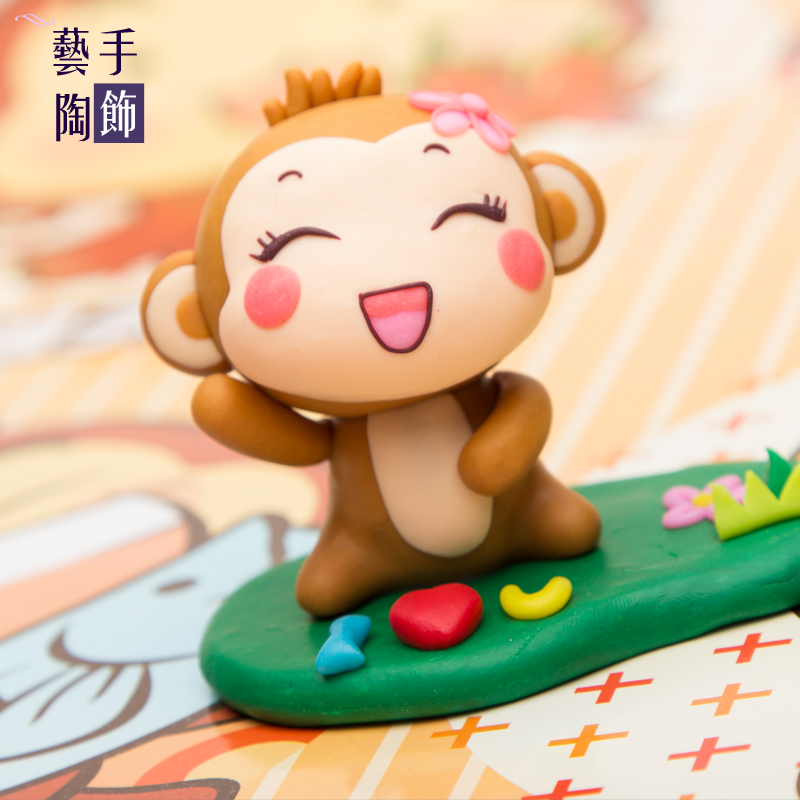 Art Hand Tao decoration Soft Tao Japanese Hip Hop Monkey Pure Handmade DIY Customized Car On-board Office Home Swing Accessories