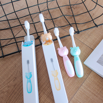 Suitable for 3-8 year old baby a box of 4 sets of cartoon bear gingival protection children soft wool toothbrush care clean teeth