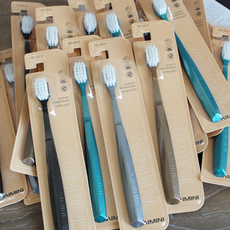 Out Dubai single wide head soft hair toothbrush male and female household adult wide ultra-fine soft oral cleaning bacteriostatic toothbrush