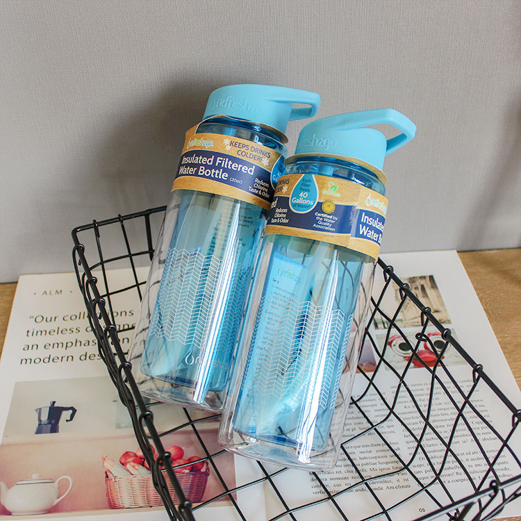 Exit Italy 600ml Double Layer Filter Straw Cup Summer Straight Drinks On-board Insulation Cup Outdoor Kettle Water Cup