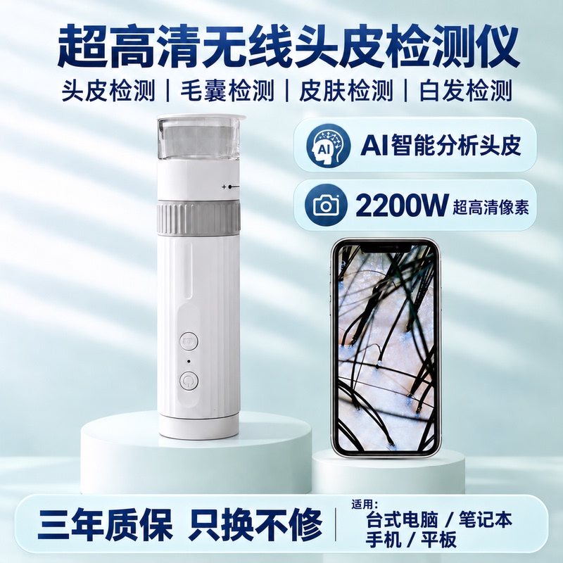 Scalp Ultra-High-Definition Pore and Hair Follicle Scalp Testing Instrument, Hair Loss and Facial Skin Tester, Beauty Salon