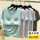 ເສື້ອຍືດແຂນສັ້ນ Modal ຄໍຮອບເອິກ padded striped T-shirt