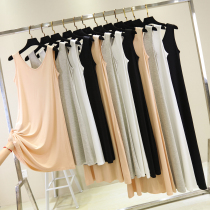 V-Collar Modal Skirt Lined base skirt Women 2021 Summer New Medium Long Dress Vest