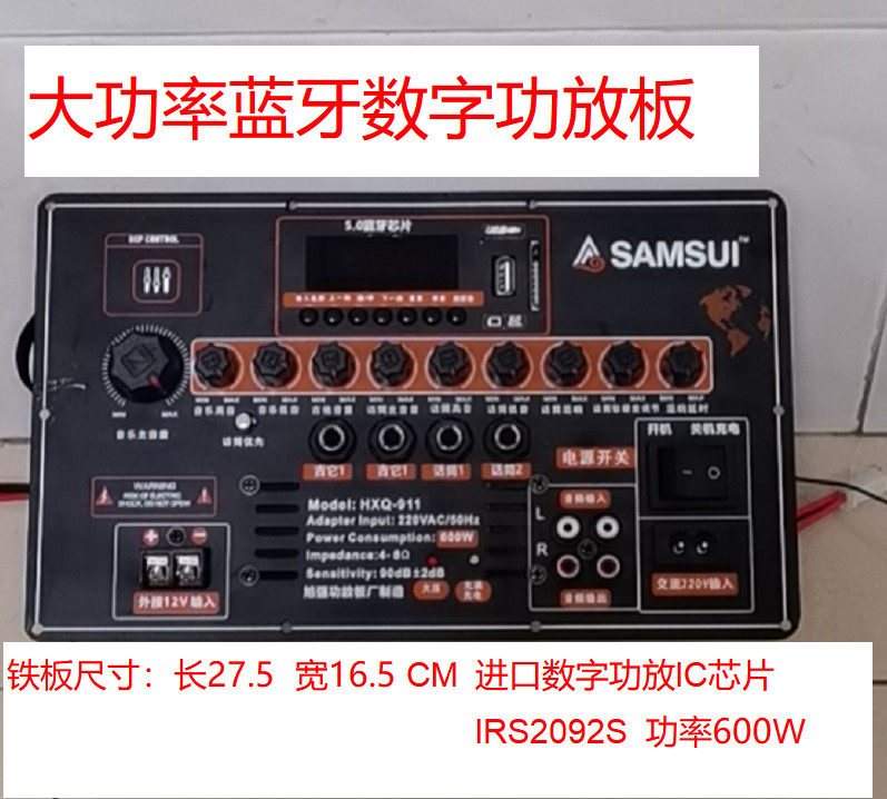 Shanshui 12V battery 220v high-power Square dance power amplifier board portable lever mobile speaker power amplifier board