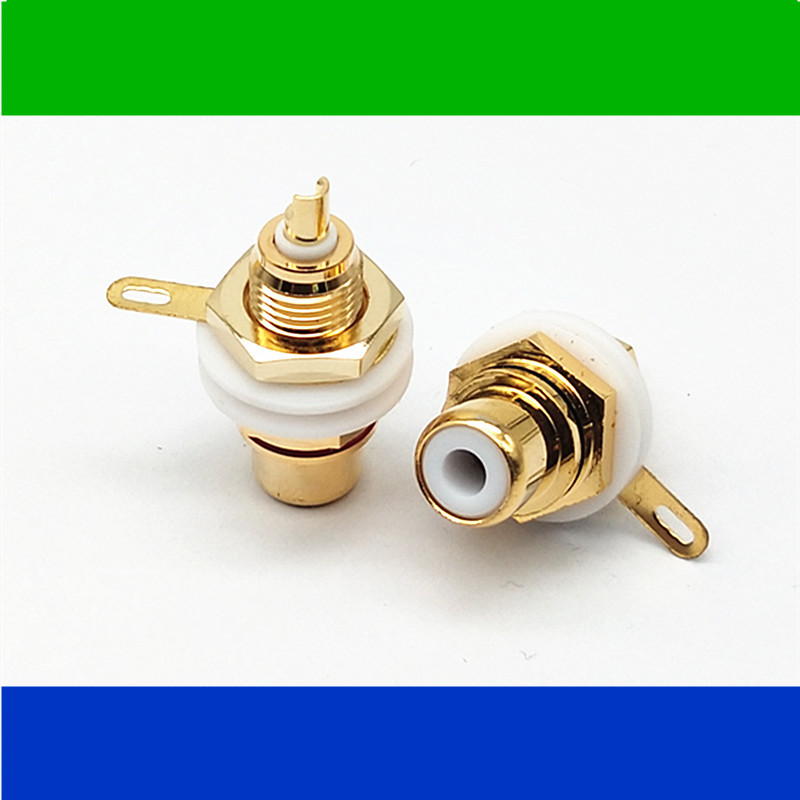 Taiwan gold-plated lotus mother AV lotus plug rca lotus mother socket audio audio amplifier socket black red