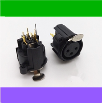 3 Core Cannon socket Three Core Canon PCB board XLR Carnoncaron 3 Core gilded straight footed Lennon mother seat