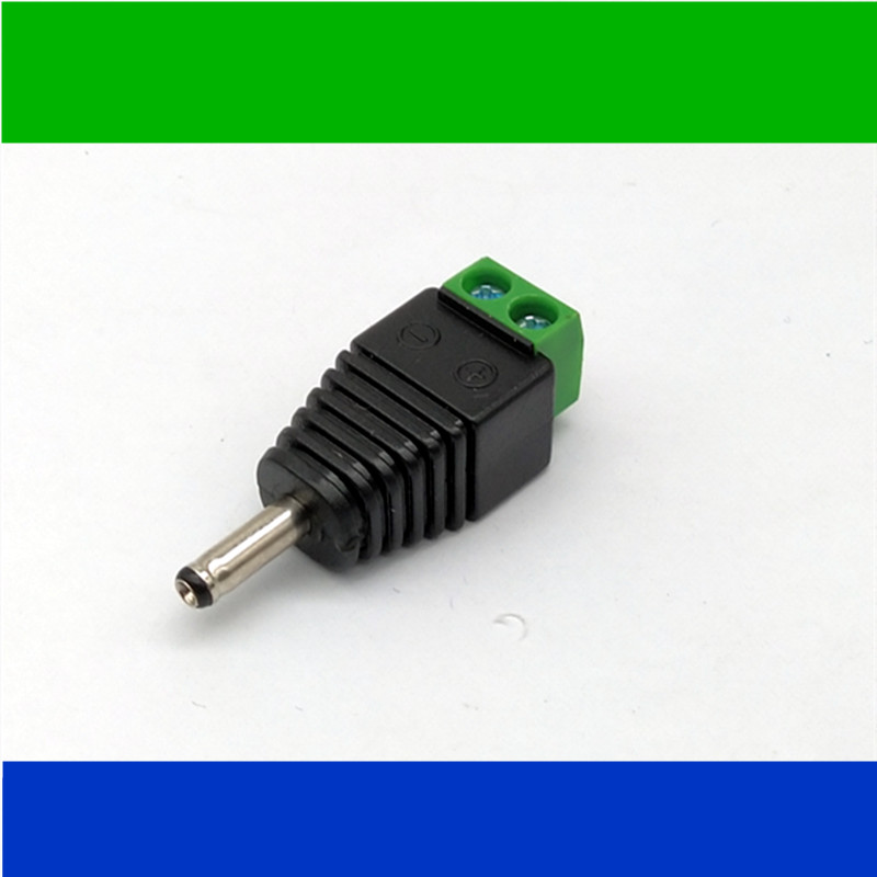DC green plug DC male power connector 3 5 1 35mm solder-free DC head adapter line 126 positive and negative terminals