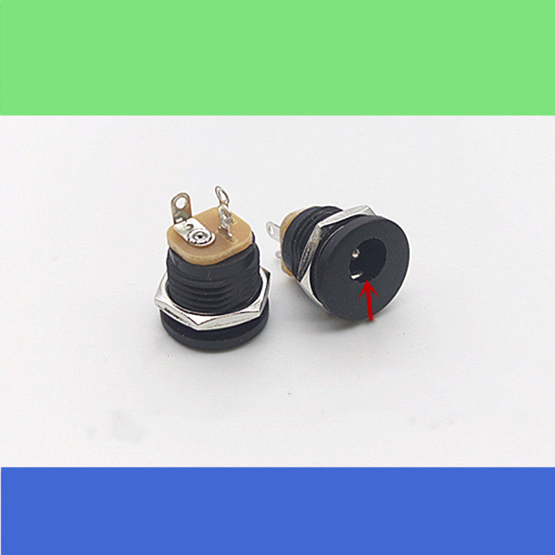 Special price DC power socket DC-022 5 5 * 2 1mm mother seat DC socket round hole threaded nut