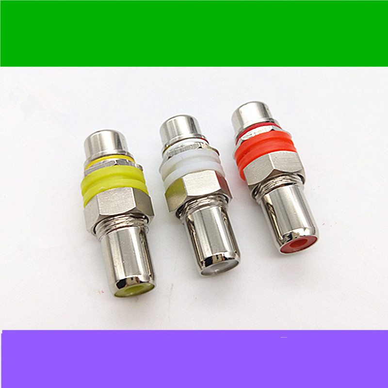 Metal plated nickel full copper RCA mother-to-head AV mother lotuses for joint extension head audio-video adapter