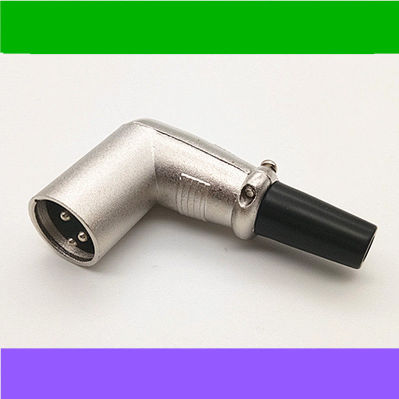 Curved canon head Japanese three-core curved XLR male and female easy welding 90 degree screw card faucet right angle microphone plug