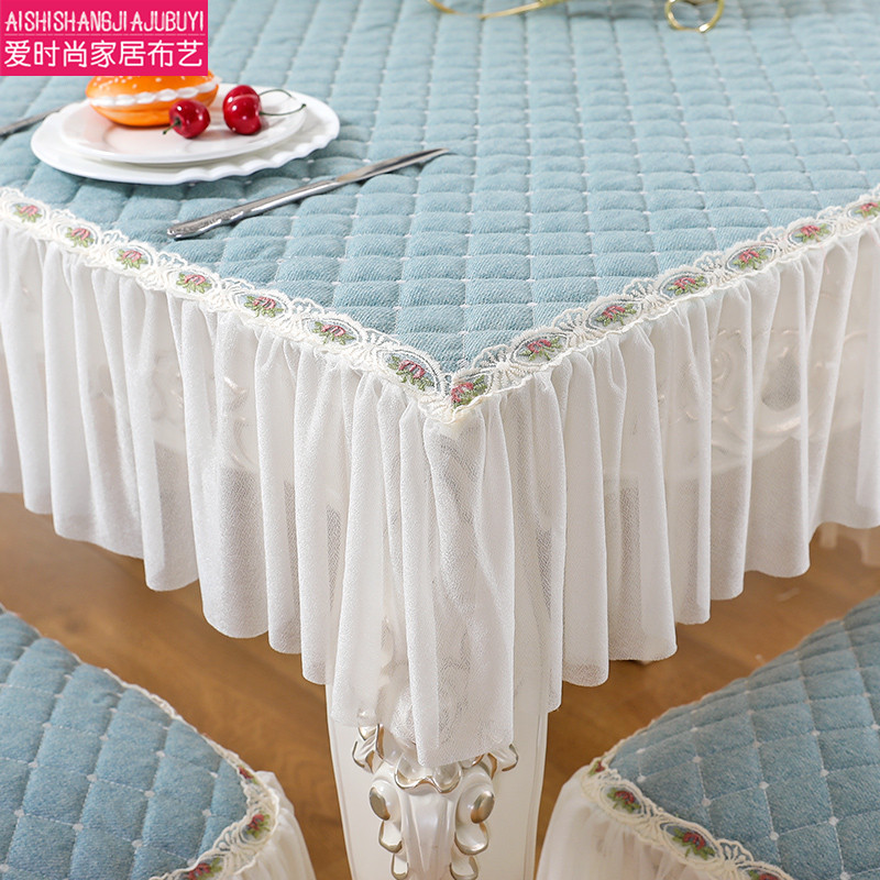 Bàn ăn châu Âu bọc ghế nhà hàng ren ghế ăn đệm bàn cà phê khăn trải bàn vải cotton hộ gia đình hình chữ nhật Bắc Âu - Khăn trải bàn khan trải bàn