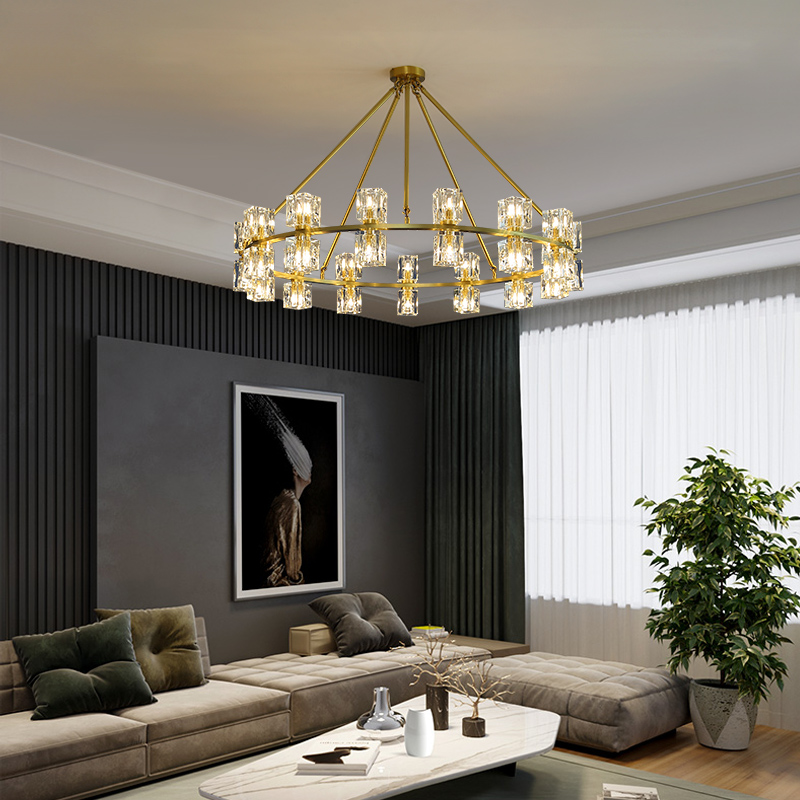 All copper post-modern light luxury chandelier Harbor Lightroom Lighting Creative Personality Bedroom Simple Household Restaurant Lighting