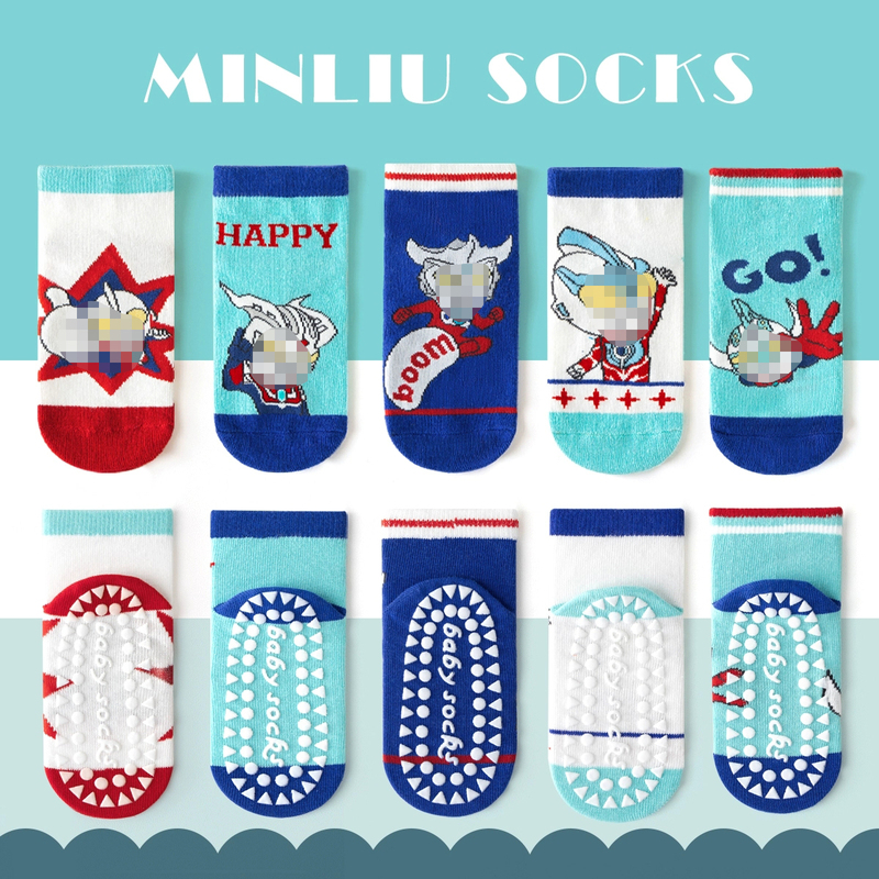 Summer Boys' Ultraman Floor Socks, Cotton Short Socks, Superhero Indoor Non-Slip Socks with Dots, Stylish Baby Socks Summer Boys' Ultraman Floor Socks, Cotton Short Socks, Superhero Indoor Non-Slip Socks with Dots, Stylish Baby Socks