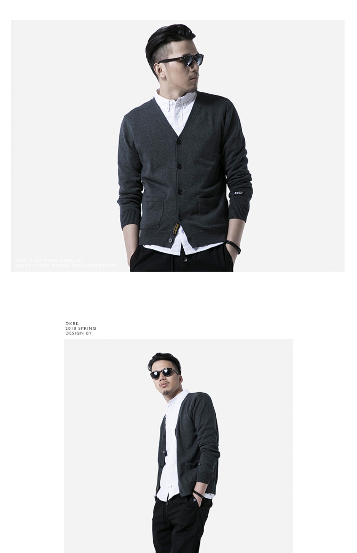 Áo len dệt kim nam Áo khoác len mỏng Áo len mùa thu và mùa thu mỏng Slim romper 2018 cardigan nam
