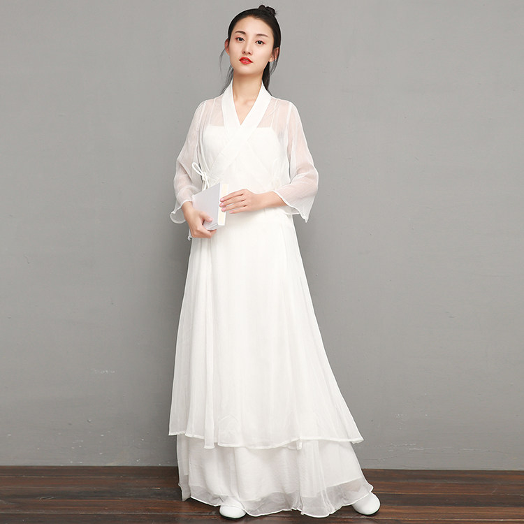 Cristios -2022 Spring loaded with new Song Dynasty Tang costume Hanfu tea suit Zen Dance outside of the women's dress Three sets