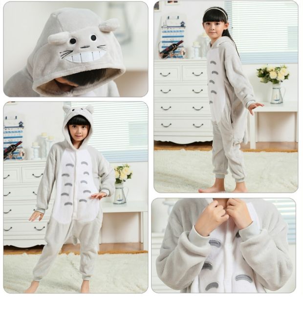 Mùa thu và mùa đông flannel phim hoạt hình động vật trẻ em một bộ đồ ngủ khủng long nhỏ bé trai và bé gái Pikachu cho thấy dịch vụ gia đình bodysuit bé trai 0-24 tháng