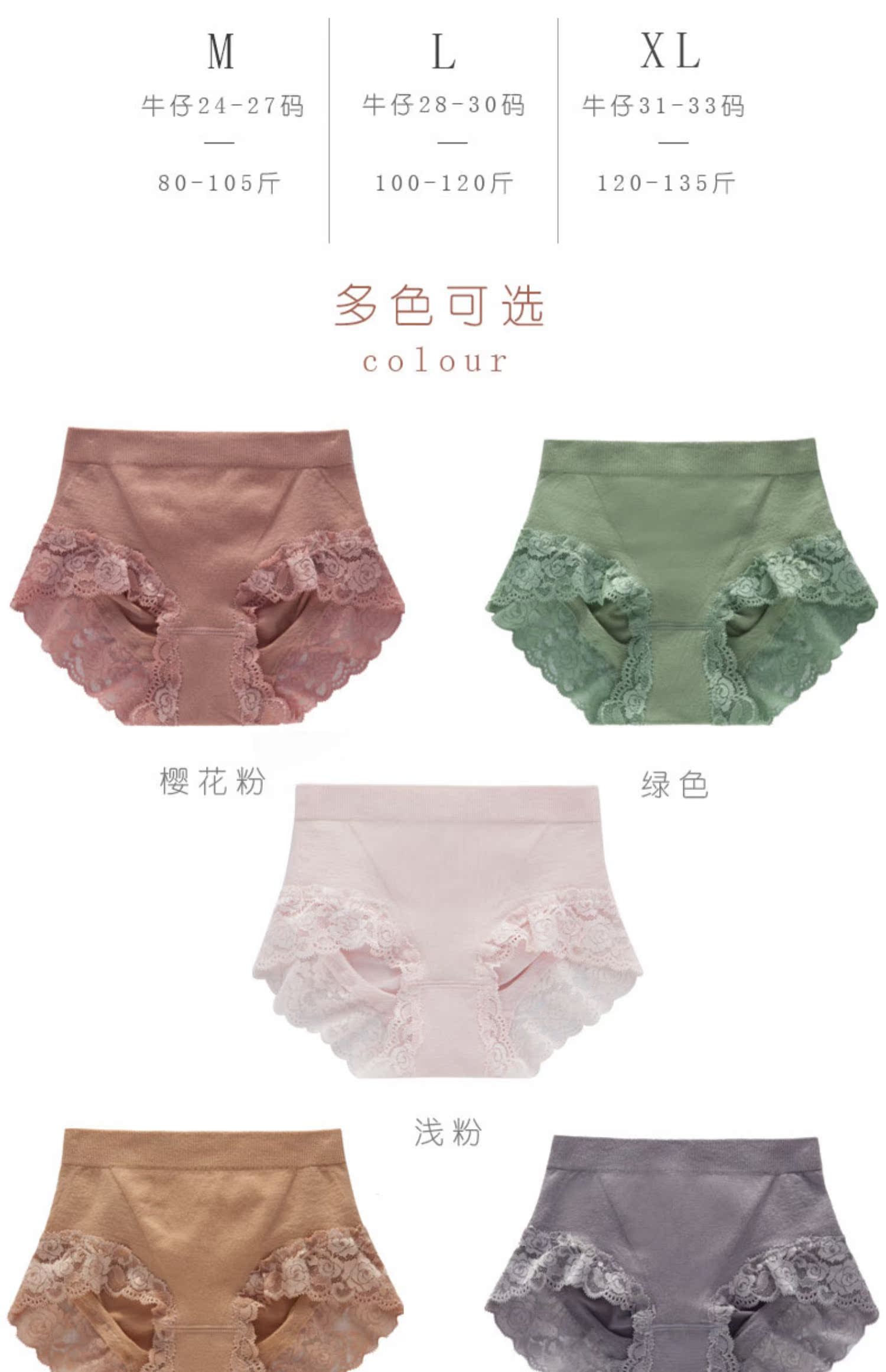 Quần lót nữ 100% cotton kháng khuẩn phía dưới bottom Bụng cao eo liền mạch ren gợi cảm cỡ lớn eo nữ - Giống cái đồ lót nam nữ