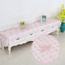 TV cabinet cover towel cover simple European-style double-layer cabinet cover cloth lace embroidery dust-proof multi-purpose table cloth 2 meters