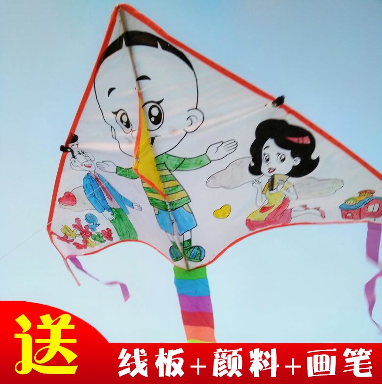 High-density blank education teaching hand-painted kite children's parent-child white hand-painted painting kite