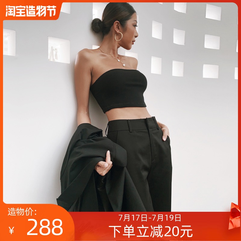 ITSNIKAR BLACK THIN SUIT PANTS SUIT WOMEN'S WILD NINE-POINT CASUAL PANTS STRAIGHT AUTUMN 2019 NEW