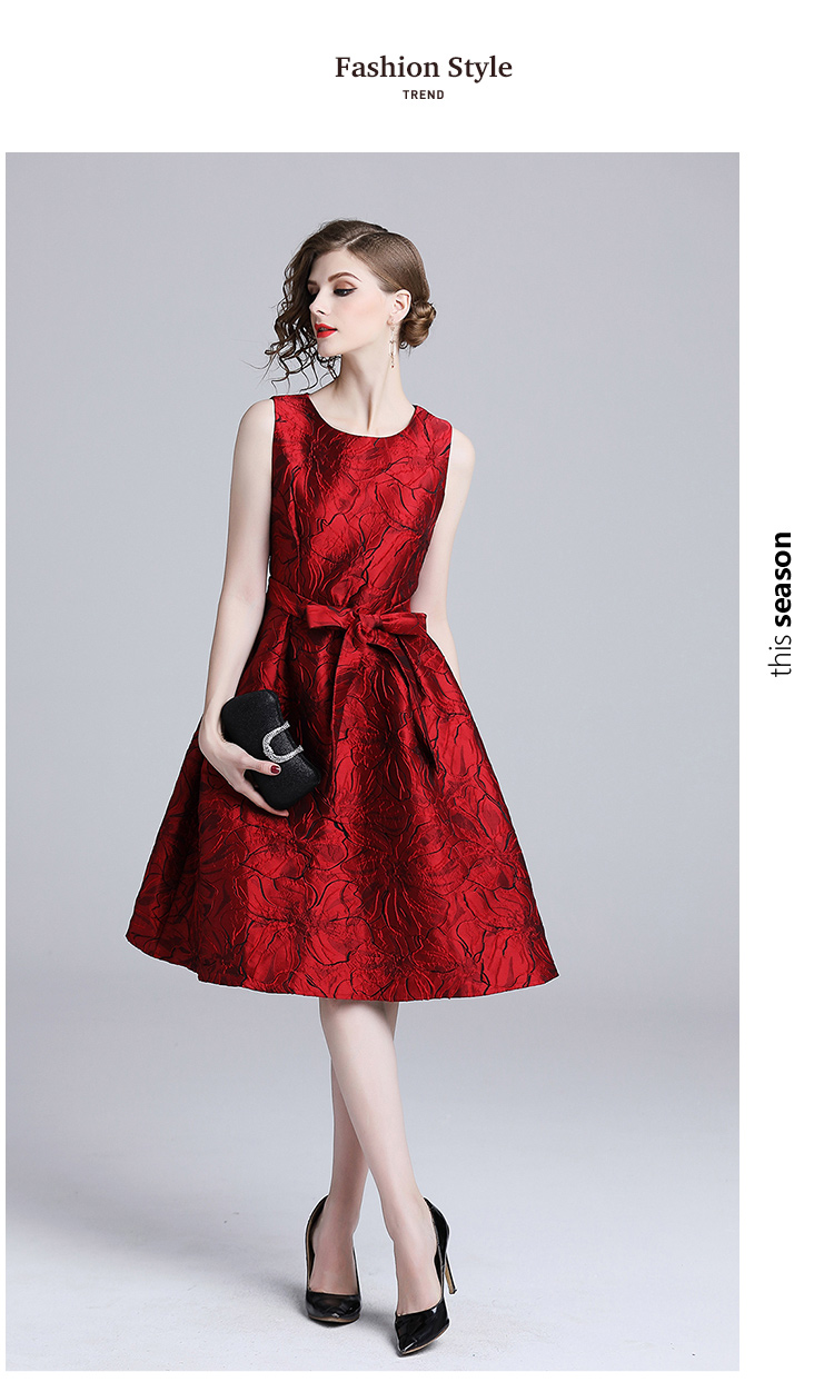 Polyester Fashionskirt(Red-M) NHKY0302-Red-M