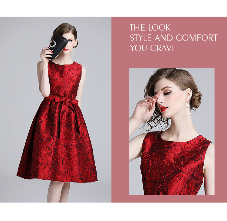 Polyester Fashionskirt(Red-M) NHKY0302-Red-M
