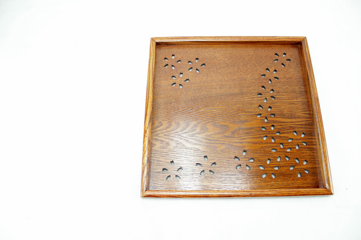 Phong cách mục vụ anh đào khay gỗ rắn zakka vuông tấm gỗ 30CM bộ trà khay khay trái cây bằng gỗ - Tấm khay trà gỗ