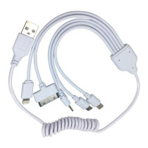 Five-in-one vehicle data line Three-telescopic multifunction charger Multiport USB line Nokia mobile phone Universal head