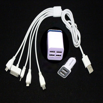 3 m ultra-lengthened-one-five-universal multi-head function multipurpose data line usb mobile phone charger line round head