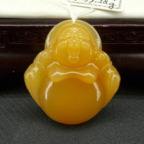 Yunnan Longling Huanglong Jade Pendant A Goods Fine Chicken Fat Yellow Buddha Pendant Mens Jade Pendant Natural Jade Pendant