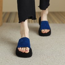 Blue Wind Bells -- ITSK -- Sandals Women Summer Wear Fashion Pine Pastry Thick Bottom Heightening Sandals