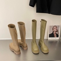 ITSK Inron thick bottom long cylinder Cavaliers boots female autumn winter 100 lap small length boots