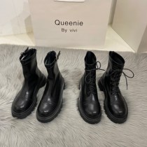 ITSK Martin boots children Inn wind thick bottom black lacing short boots