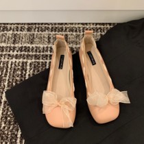 Herben Teenage Girl ~ ITSK Single Shoes Womens Milk Fufu Flat Bottom Pink Light Mouth Mary Precious Shoes Lapper Shoes