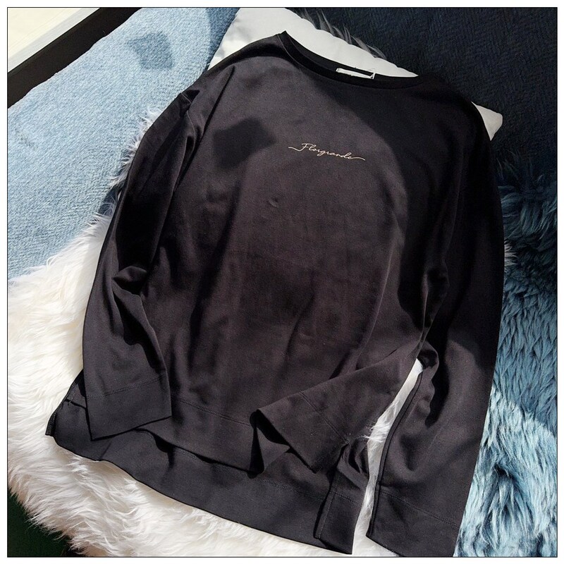 F Japanese-Style Women's Loose-Fitting Pure Cotton Long-Sleeve T-Shirt Pullover Knit Top Nba-250