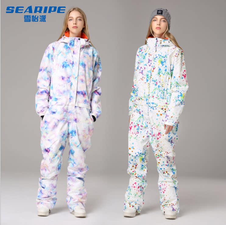 Snowy Pine Ski Suit Women's Double Board Snowboard Ski Pants Suit Windproof waterproof and warm skiing equipment