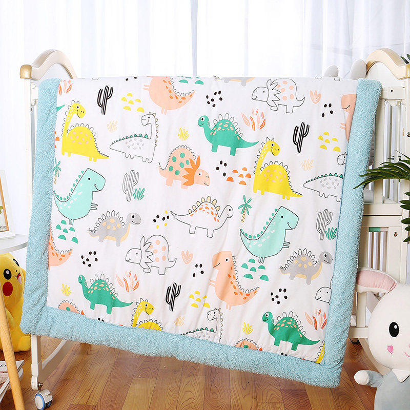 Children's pure cotton quilt baby kindergarten nap spring and autumn winter thickened warm velvet cotton quilt baby blanket blanket