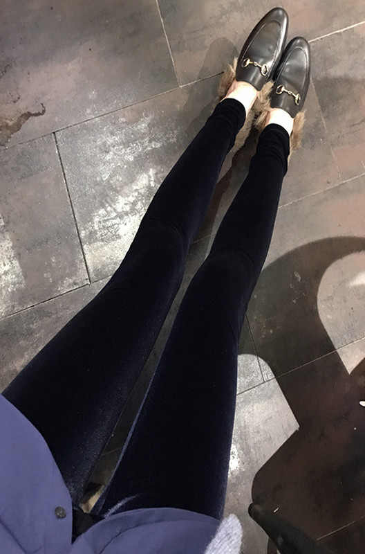 Spring Style Korean Genuine Imported Velvet Leggings, Slim-Fitting Black Pants, Slimming High-Waisted for Women Spring Style Korean Genuine Imported Velvet Leggings, Slim-Fitting Black Pants, Slimming High-Waisted for Women