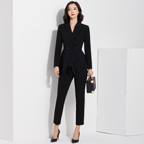 Professional suit female 2021 autumn and winter temperament dress Foreign suit high-end business ol overalls two-piece set