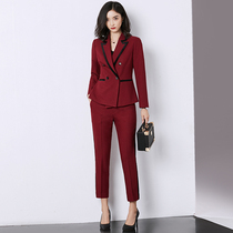 Big name dress women suit 2021 autumn and winter temperament goddess Fan red suit business high-end professional wear overalls