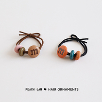 M bean candy color hair circle simple and cute color beaded hair rope female net red tie scalp tendons wild head rope hair ornaments