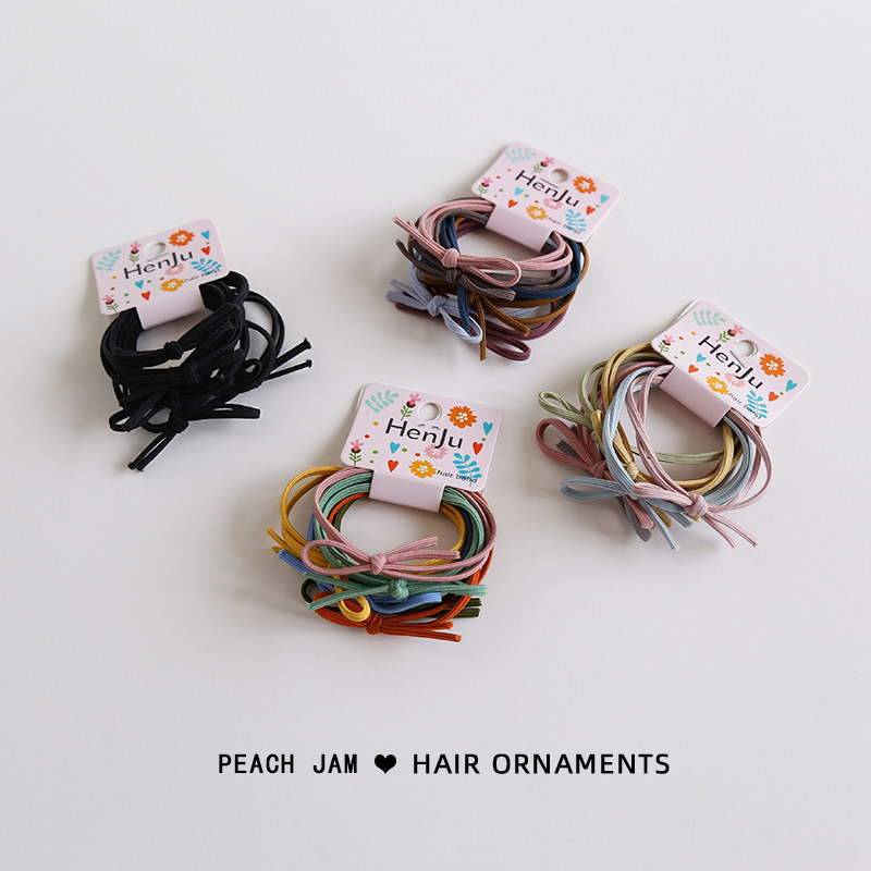 Basic durable high elastic hair rubber band simple baby-pair rubber band female hair rope Hanghair decoration